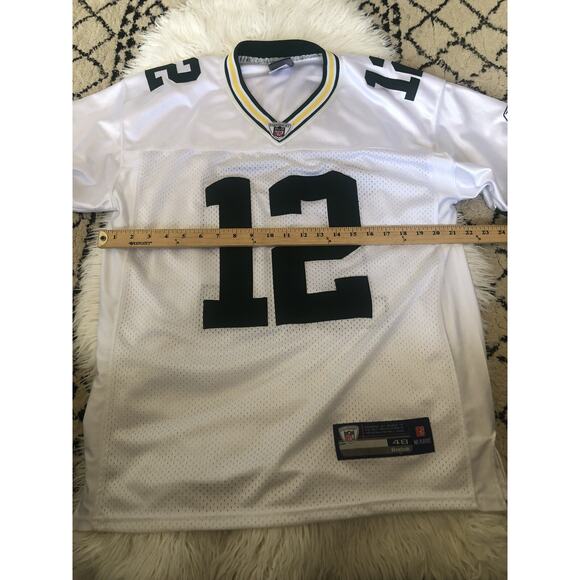 AARON RODGERS Jersey Green Bay Packers Football REEBOK NFL Equipment Size 48. E - Picture 3 of 9